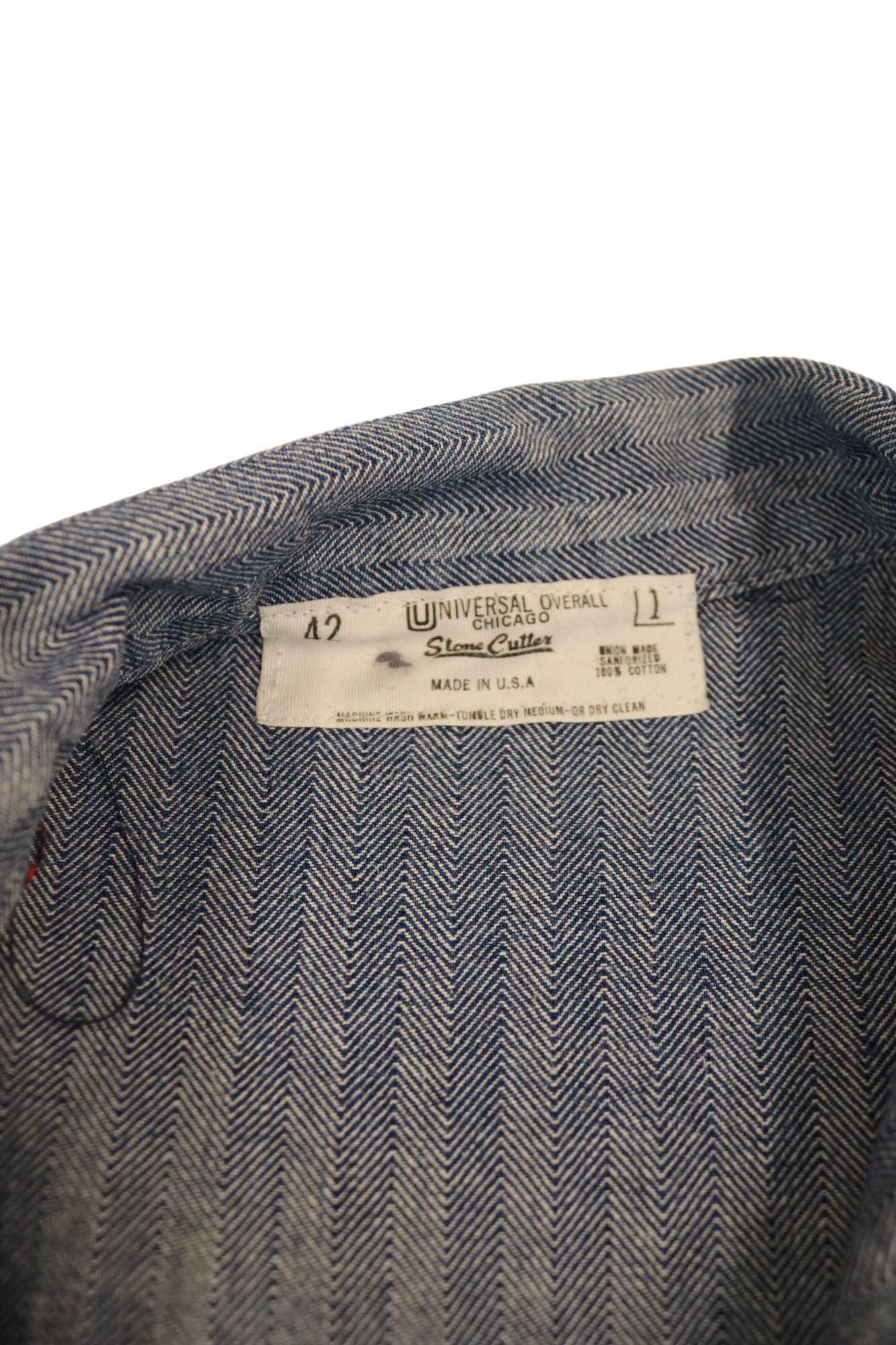 Striped light-wash distressed coveralls