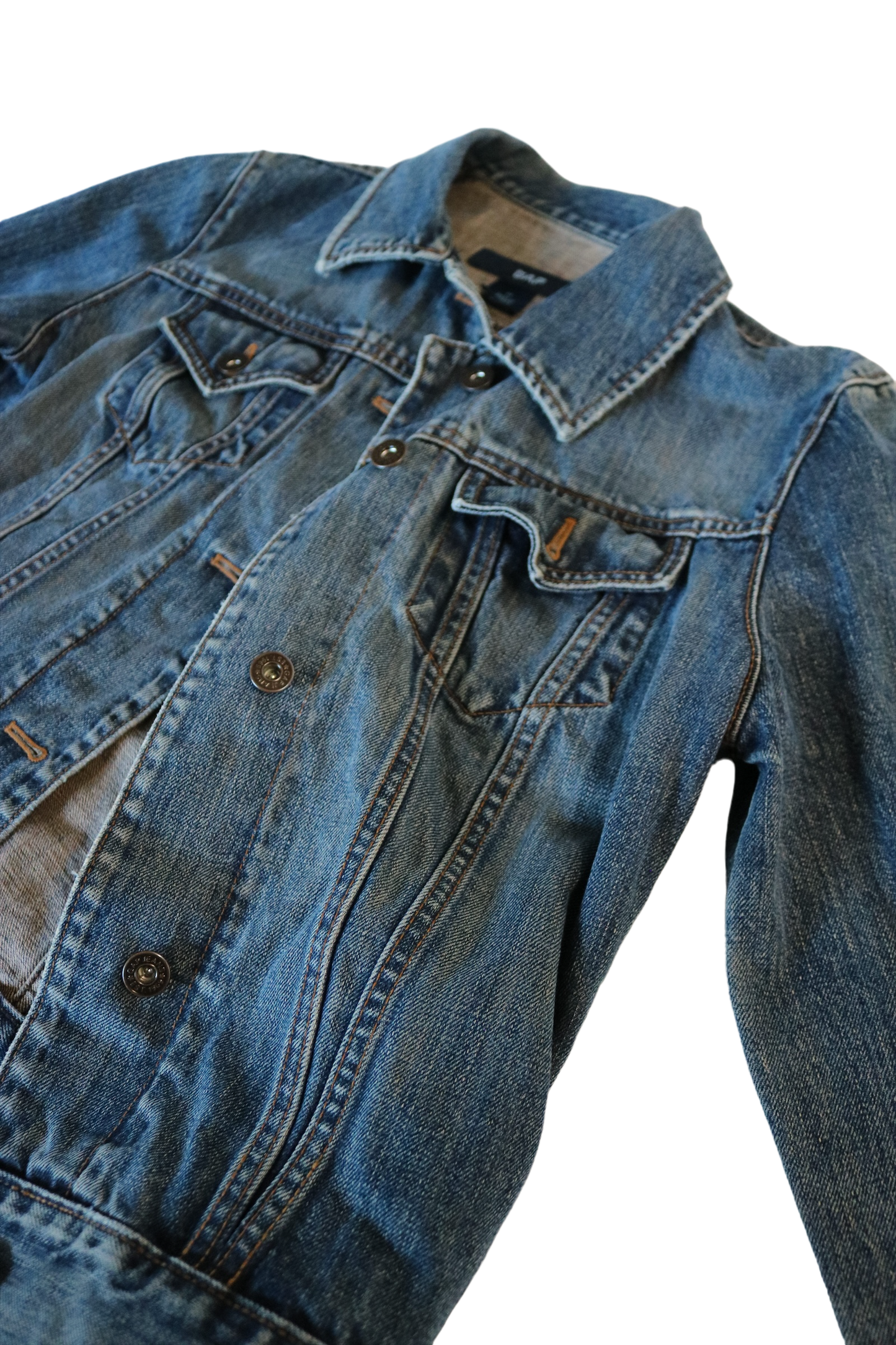 Gap distressed blue jean jacket