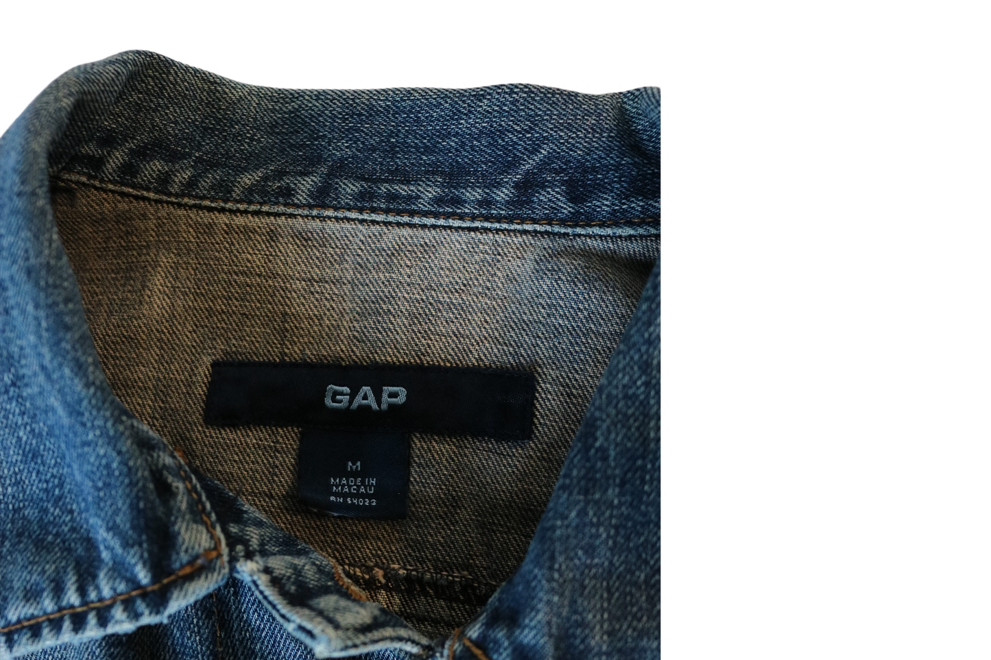 Gap distressed blue jean jacket